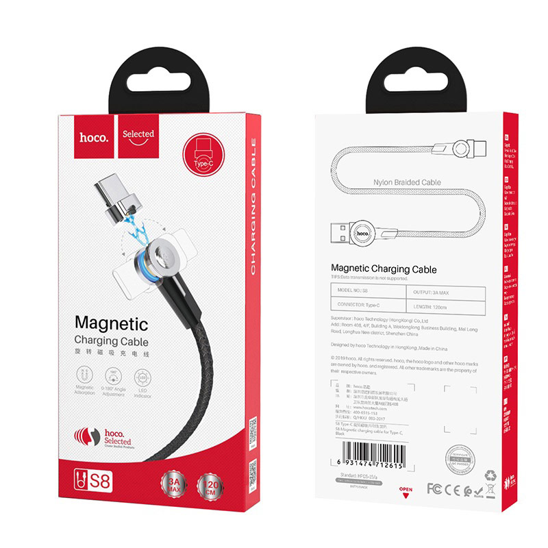 CABLE CHARGEUR MAGNETIQUE TYPE-C HOCO S8