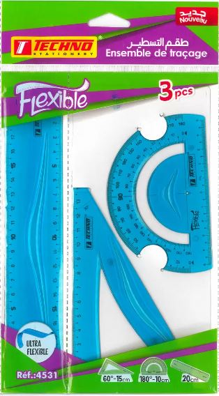 ENSEMBLE DE TRACAGE FLEXIBLE DE 03 PIECES BLEU "TECHNO" REF: 4531